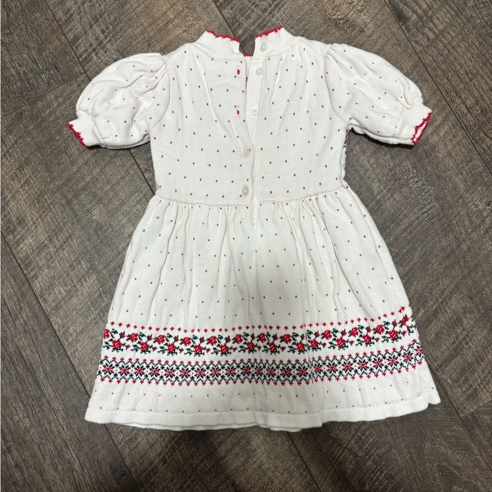 Holiday white and red Janie and Jack knit dress